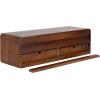 image:imageKate and Laurel Kato Modern Floating Console Table for Entryway 30 x 10 x 9 Walnut Brown Decorative Transitional Floating Entryway Table with Storage Drawers for Living Room Storage Wall Shelf