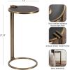 image:imageKate and Laurel Monsanto Modern Vegan Leather Round CTable 15 x 14 x 28 Black and Antique Brass Metal CShaped Side Table for Use as Living Room Decor Accent or Indoor Plant Stand