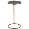 image:imageKate and Laurel Monsanto Modern Vegan Leather Round CTable 15 x 14 x 28 Black and Antique Brass Metal CShaped Side Table for Use as Living Room Decor Accent or Indoor Plant Stand