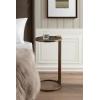 image:imageKate and Laurel Monsanto Modern Vegan Leather Round CTable 15 x 14 x 28 Black and Antique Brass Metal CShaped Side Table for Use as Living Room Decor Accent or Indoor Plant Stand