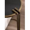 image:imageKate and Laurel Monsanto Modern Vegan Leather Round CTable 15 x 14 x 28 Black and Antique Brass Metal CShaped Side Table for Use as Living Room Decor Accent or Indoor Plant Stand