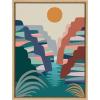 image:imageKate and Laurel Sylvie Grand Canyon Framed Canvas Wall Art by Rachel Lee 18x24 Natural Colorful Grand Canyon Illustration ArtNatural