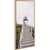 image:imageKate and Laurel Sylvie Maine Lighthouse Framed Canvas Wall Art by Patricia Hasz of Patricia Rae Photography 18x40 Natural Coastal Landscape Art PanelNatural