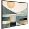 image:imageKate and Laurel Sylvie Mid Century Modern Abstract Geometric Coastal Landscape Framed Canvas Wall Art by The Creative Bunch Studio 18x40 Natural Modern Abstract Sunset Landscape Art for WallGray