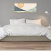 image:imageKate and Laurel Sylvie Mid Century Modern Abstract Geometric Coastal Landscape Framed Canvas Wall Art by The Creative Bunch Studio 18x40 Natural Modern Abstract Sunset Landscape Art for WallNatural