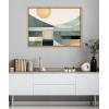 image:imageKate and Laurel Sylvie Mid Century Modern Abstract Geometric Coastal Landscape Framed Canvas Wall Art by The Creative Bunch Studio 18x40 Natural Modern Abstract Sunset Landscape Art for WallNatural
