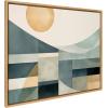 image:imageKate and Laurel Sylvie Mid Century Modern Abstract Geometric Coastal Landscape Framed Canvas Wall Art by The Creative Bunch Studio 18x40 Natural Modern Abstract Sunset Landscape Art for WallNatural