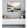 image:imageKate and Laurel Sylvie Mid Century Modern Abstract Geometric Coastal Landscape Framed Canvas Wall Art by The Creative Bunch Studio 18x40 Natural Modern Abstract Sunset Landscape Art for WallGray
