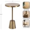 image:imageKate and Laurel Tira Elegant Metal Round Side Table 14 x 14 x 24 Antique Brass Vintage Circle End Table for Use as Bedroom Nightstand or Living Room Table Option