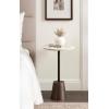 image:imageKate and Laurel Tira Round Marble Side Table 14 x 14 x 24 Brown Marble and Bronze Decorative Pedestal End Table for Use as a Bedroom Nightstand or Living Room Plant Stand Table