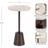 image:imageKate and Laurel Tira Round Marble Side Table 14 x 14 x 24 Brown Marble and Bronze Decorative Pedestal End Table for Use as a Bedroom Nightstand or Living Room Plant Stand Table