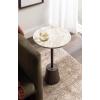 image:imageKate and Laurel Tira Round Marble Side Table 14 x 14 x 24 Brown Marble and Bronze Decorative Pedestal End Table for Use as a Bedroom Nightstand or Living Room Plant Stand Table