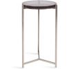image:imageKate and Laurel Aguilar Modern Round Side Table 13 x 13 x 24 Clear Glass and Antique Brass Textured Circle Glass End Table for Use as Living Room Accent Table or Unique Bedroom NightstandGraySilver