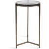 image:imageKate and Laurel Aguilar Modern Round Side Table 13 x 13 x 24 Clear Glass and Antique Brass Textured Circle Glass End Table for Use as Living Room Accent Table or Unique Bedroom NightstandClearGold