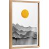 image:imageKate and Laurel Blake Black Yellow Mountain Range Silhouette Framed Printed Glass Wall Art by Cat Coquillette 18x24 Natural Modern Abstract Landscape ArtNatural