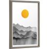 image:imageKate and Laurel Blake Black Yellow Mountain Range Silhouette Framed Printed Glass Wall Art by Cat Coquillette 18x24 Natural Modern Abstract Landscape ArtGray
