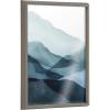image:imageKate and Laurel Blake Blue Mountain Range Framed Printed Glass Wall Art by Amy Lighthall 18 x 24 Gray Decorative Landscape Glass Art for WallGray