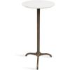 image:imageKate and Laurel Henshall MidCentury Marble Round Side Table 12 x 12 x 24 White Marble and Bronze Cast Aluminum Sculptural Indoor Plant Stand with Tripod Base for End Table or Bedroom Nightstand