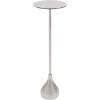 image:imageKate and Laurel Hersi Decorative Modern Pedestal Drink Table 7 x 7 x 20 Silver Cast Aluminum Mini Table with Teardrop Base for Use as Small Plant Stand or Living Room Martini Table