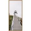 image:imageKate and Laurel Sylvie Maine Lighthouse Framed Canvas Wall Art by Patricia Hasz of Patricia Rae Photography 18x40 Natural Coastal Landscape Art PanelNatural