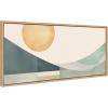 image:imageKate and Laurel Sylvie Mid Century Modern Abstract Geometric Coastal Landscape Framed Canvas Wall Art by The Creative Bunch Studio 18x40 Natural Modern Abstract Sunset Landscape Art for WallNatural