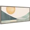 image:imageKate and Laurel Sylvie Mid Century Modern Abstract Geometric Coastal Landscape Framed Canvas Wall Art by The Creative Bunch Studio 18x40 Natural Modern Abstract Sunset Landscape Art for WallGray