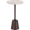 image:imageKate and Laurel Tira Round Marble Side Table 14 x 14 x 24 Brown Marble and Bronze Decorative Pedestal End Table for Use as a Bedroom Nightstand or Living Room Plant Stand Table