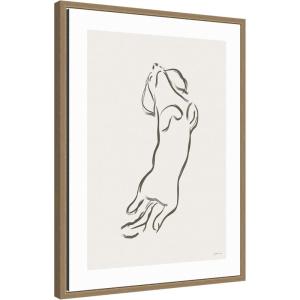 image:imageKate and Laurel Framed Canvas Wall Art Print Dachshund Dog by Gabrielly Guedes 18 x 24 Sylvie Dark Gold Frame Modern Contemporary Animal Art for Wall Decor