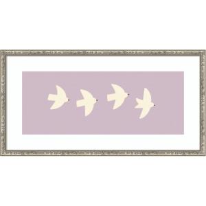 image:imageKate and Laurel Framed Wall Art Print Minimalist Birds Panel 3 Light Purple by Laura Moss 25 x 13 Belvedere Silver Frame Modern Contemporary Animal Art for Wall Decor