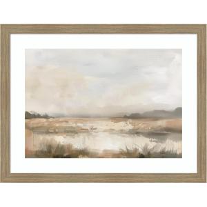 image:imageKate and Laurel Framed Wall Art Print Neutral Abstract Landscape by The Creative Bunch Studio 26 x 20 Woodgrain Stripe Mocha Frame Modern Contemporary Landscape Art for Wall Decor26L x 20W