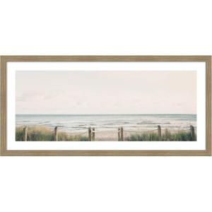 image:imageKate and Laurel Framed Wall Art Print Pale Sky by Emiko and Mark Franzen F2 Images 42 x 20 Woodgrain Stripe Mocha Frame Coastal Beach Art for Wall DecorWoodgrain Stripe Mocha