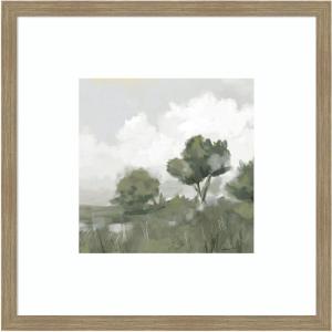 image:imageKate and Laurel Framed Wall Art Print Shades of Olive No 2 by Mary Sparrow 26 x 26 Woodgrain Stripe Mocha Frame Rustic Farmhouse Landscape Art for Wall DecorWoodgrain Stripe Mocha