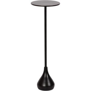 image:imageKate and Laurel Hersi Decorative Modern Pedestal Drink Table 7 x 7 x 20 Dark Brown Cast Aluminum Mini Table with Teardrop Base for Use as Small Plant Stand or Living Room Martini TableBlack