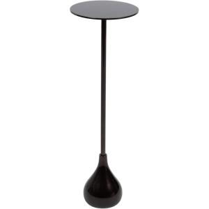 image:imageKate and Laurel Hersi Decorative Modern Pedestal Drink Table 7 x 7 x 20 Dark Brown Cast Aluminum Mini Table with Teardrop Base for Use as Small Plant Stand or Living Room Martini TableDark Brown