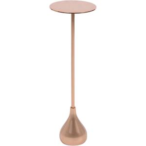 image:imageKate and Laurel Hersi Decorative Modern Pedestal Drink Table 7 x 7 x 20 Rose Gold Cast Aluminum Mini Table with Teardrop Base for Use as Small Plant Stand or Living Room Martini Table