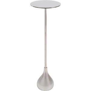 image:imageKate and Laurel Hersi Decorative Modern Pedestal Drink Table 7 x 7 x 20 Silver Cast Aluminum Mini Table with Teardrop Base for Use as Small Plant Stand or Living Room Martini Table