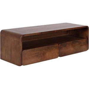 image:imageKate and Laurel Kato Modern Floating Console Table for Entryway 30 x 10 x 9 Walnut Brown Decorative Transitional Floating Entryway Table with Storage Drawers for Living Room Storage Wall Shelf