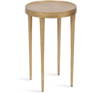 image:imageKate and Laurel Rava Modern Metal Round Side Table 14 x 14 x 22 Gold Cast Aluminum Accent Table for Use as Indoor Plant Stand or Living Room Decor PieceGold