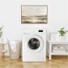 image:imageKate and Laurel Framed Canvas Wall Art Print Neutral Abstract Landscape by The Creative Bunch Studio 33 x 23 Sylvie Beaded Rustic Natural Frame Modern Contemporary Landscape Art for Wall Decor33L x 23W