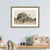 image:imageKate and Laurel Framed Wall Art Print Joshua Tree No 1 by Alicia Bock 26 x 19 Woodgrain Stripe Chocolate Frame Rustic Farmhouse Landscape Art for Wall DecorWoodgrain Stripe Mocha