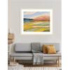 image:imageKate and Laurel Framed Wall Art Print Vibrant Rhythm by Nikita Jariwala 26 x 22 Woodgrain Stripe Blonde Frame Bohemian Boho Landscapes Nature Art for Wall Decor42L x 34W