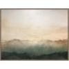 image:imageKate and Laurel Green Mountain Abstract I Horizontal Framed Canvas Wall Art by Amy Lighthall 42 x 32 Sylvie Walnut Modern Landscapes Abstract Art for Wall Decor Living Room Bedroom
