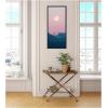 image:imageKate and Laurel Pastel Moonrise over Icelandic Mountains Panel Framed Canvas Wall Art by Michael Schauer 18 x 40 Sylvie Black Modern Landscapes Nature Art for Wall Decor Living Room Bedroom