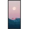 image:imageKate and Laurel Pastel Moonrise over Icelandic Mountains Panel Framed Canvas Wall Art by Michael Schauer 18 x 40 Sylvie Black Modern Landscapes Nature Art for Wall Decor Living Room Bedroom