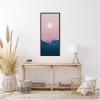 image:imageKate and Laurel Pastel Moonrise over Icelandic Mountains Panel Framed Canvas Wall Art by Michael Schauer 18 x 40 Sylvie Black Modern Landscapes Nature Art for Wall Decor Living Room Bedroom
