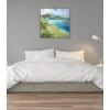 image:imageKate and Laurel Sylvie Emerald Isle Ring of Kerry Framed Canvas Wall Art by Nel Whatmore 30x30 Natural Beach Mountain Landscape Art for Wall Home DecorGold