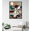 image:imageKate and Laurel Sylvie Warm Offbeat Framed Canvas Wall Art by Inkheart Designs 28x38 Black Modern Abstract Palm Tree Wall Decor
