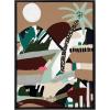 image:imageKate and Laurel Sylvie Warm Offbeat Framed Canvas Wall Art by Inkheart Designs 28x38 Black Modern Abstract Palm Tree Wall Decor