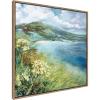 image:imageKate and Laurel Sylvie Emerald Isle Ring of Kerry Framed Canvas Wall Art by Nel Whatmore 30x30 Natural Beach Mountain Landscape Art for Wall Home DecorGold