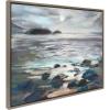 image:imageKate and Laurel Sylvie Moonlight Becomes You Framed Canvas Wall Art by Nel Whatmore 28x38 Gray Scenic Ocean Beach Natural Landscape Art for Wall Home DecorGray